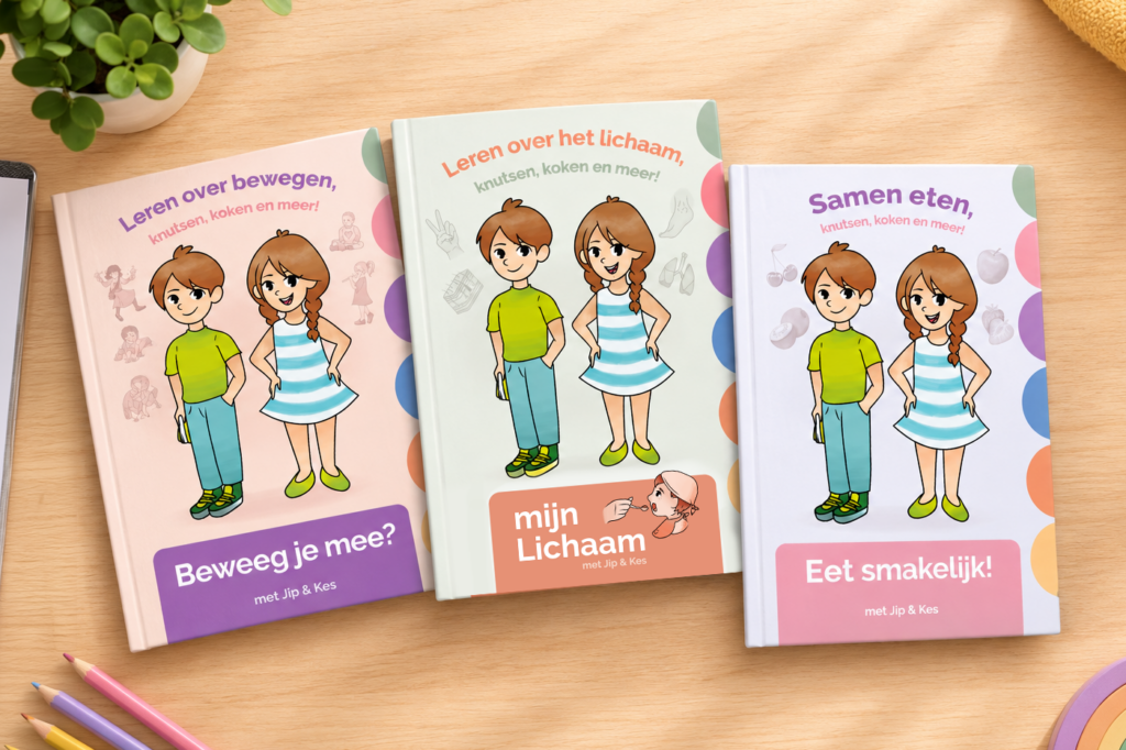 Pakket Ik en mijn lijf met de themaboeken Mijn lichaam, Beweeg je mee? en Eet smakelijk